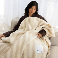 The Wool Stripe Throw - Pale Taupe Stripe - FW25 Arctic Fox & Co. - North America Modern Nomad Home decor store Denver CO Colorado