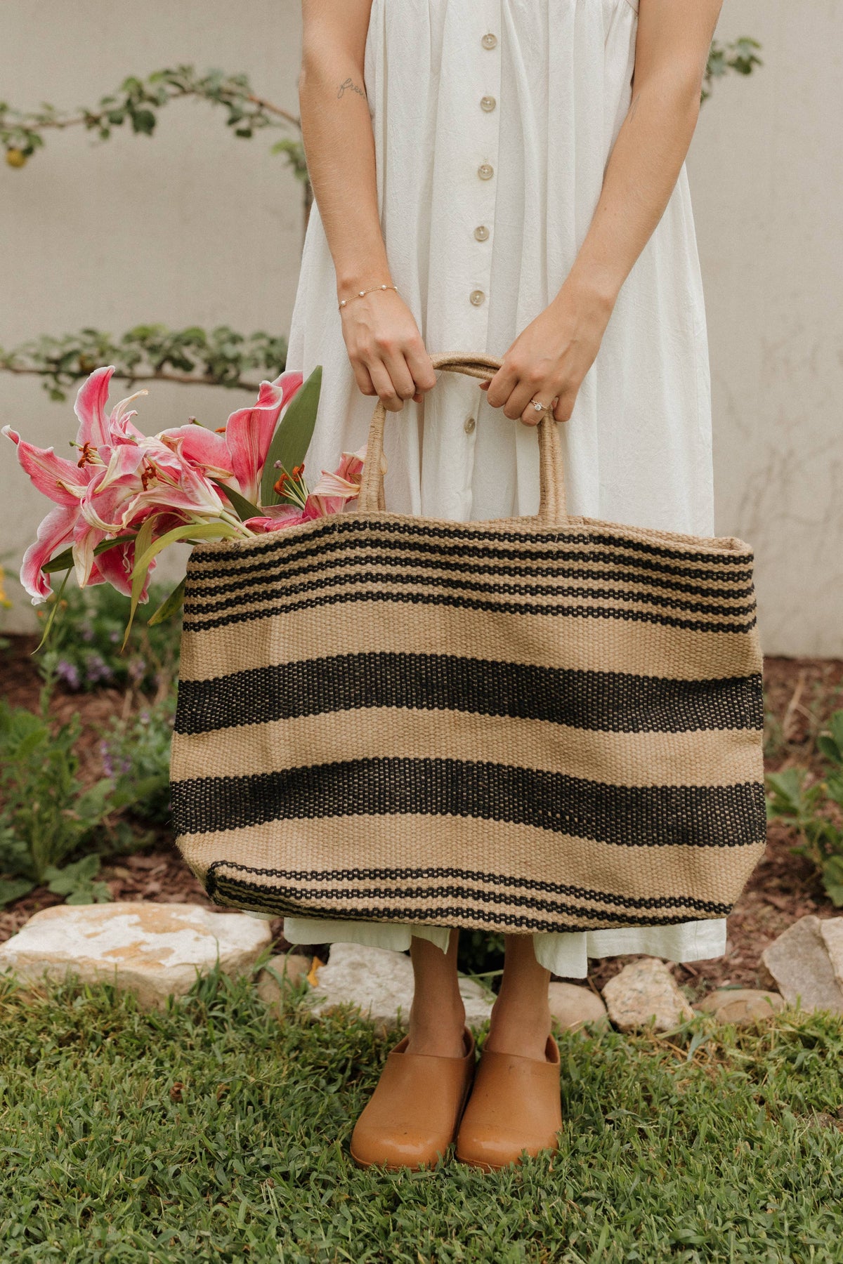 Wide Reusable Tote Bag, Breton