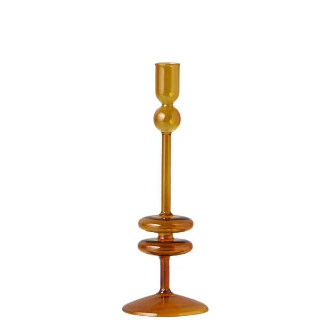 Amber Large Glass Candlestick etúHOME Modern Nomad Home decor store Denver CO Colorado
