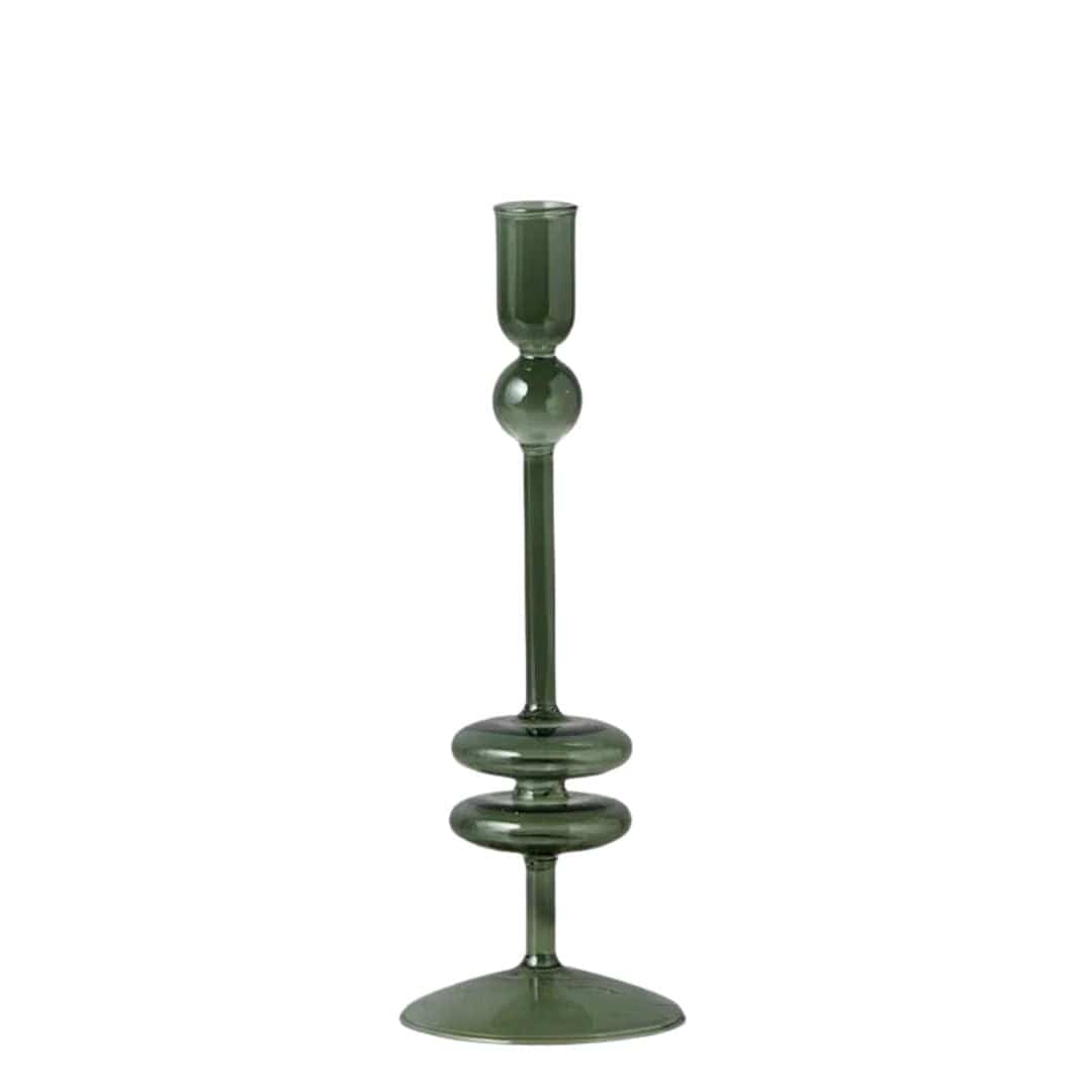 Emerald Small Glass Candlestick etúHOME Modern Nomad Home decor store Denver CO Colorado