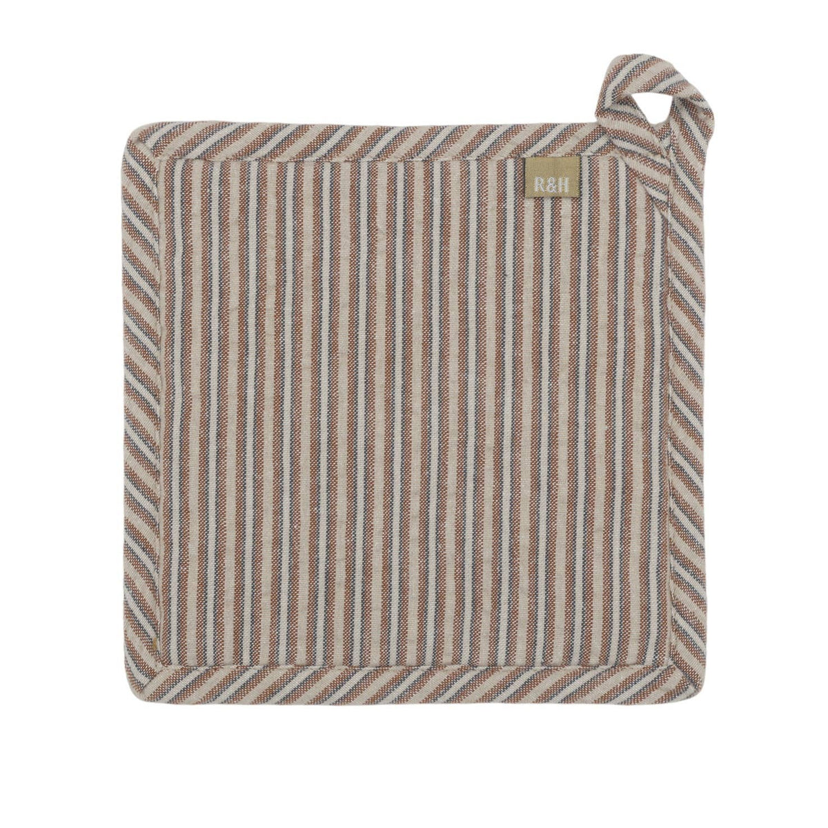 Brown Seersucker Pot Holder