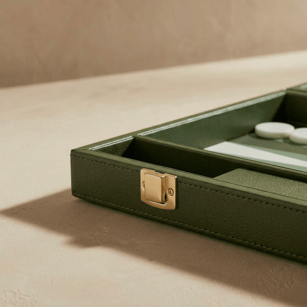 Leather Backgammon Set (Green)