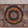 Close up of the geometrically design tiles of a 1970's Vintage Ox Art Coffee Table