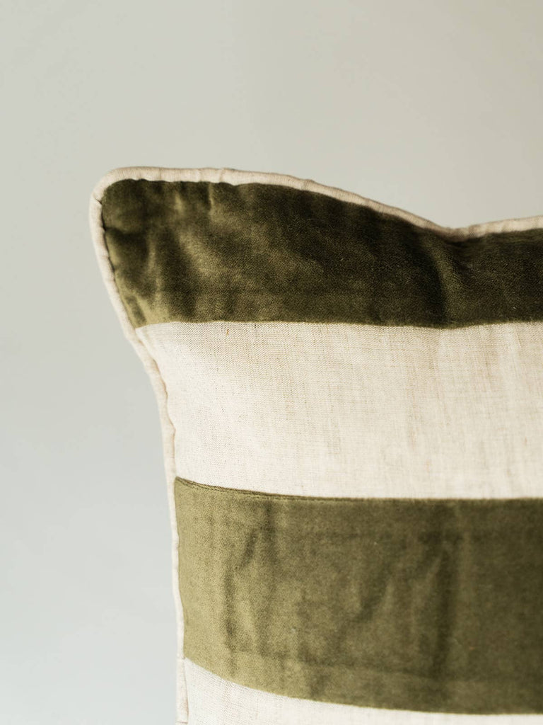 Velvet Linen Stripe Pillow Co.House Designs Modern Nomad Home decor store Denver CO Colorado