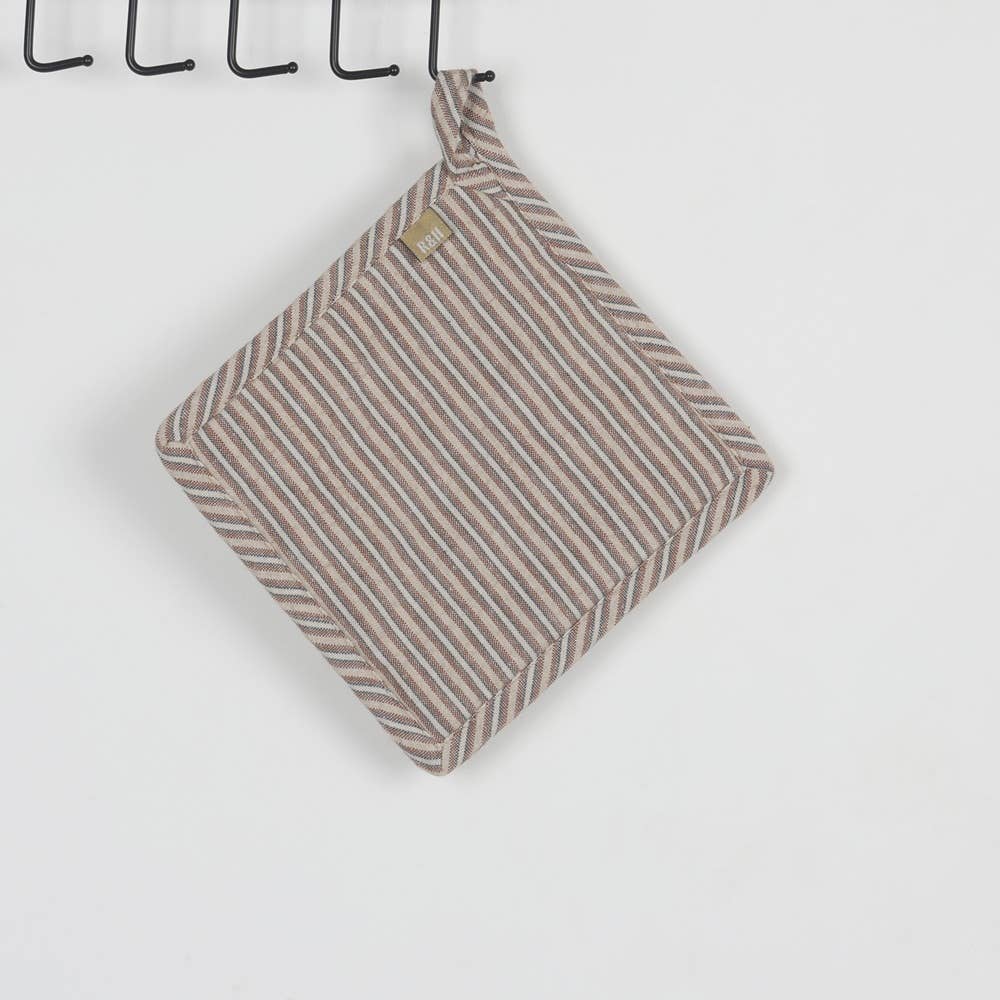 Brown Seersucker Pot Holder