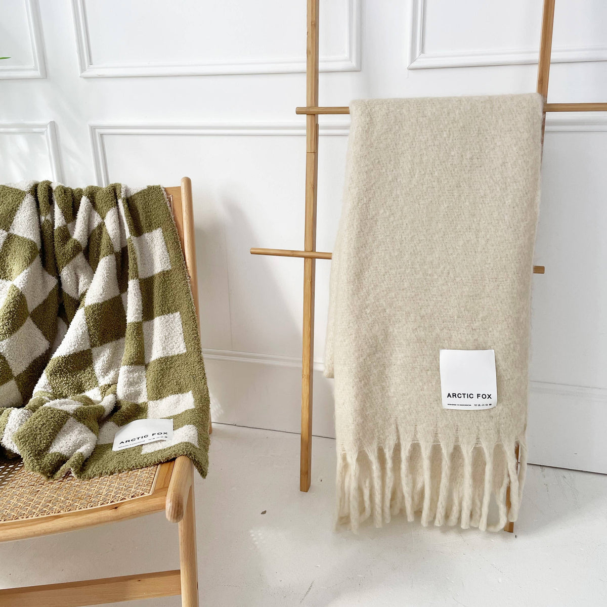 The Reykjavik Throw - 100% Recycled - Pebble Beige - FW25 Arctic Fox & Co. - North America Modern Nomad Home decor store Denver CO Colorado