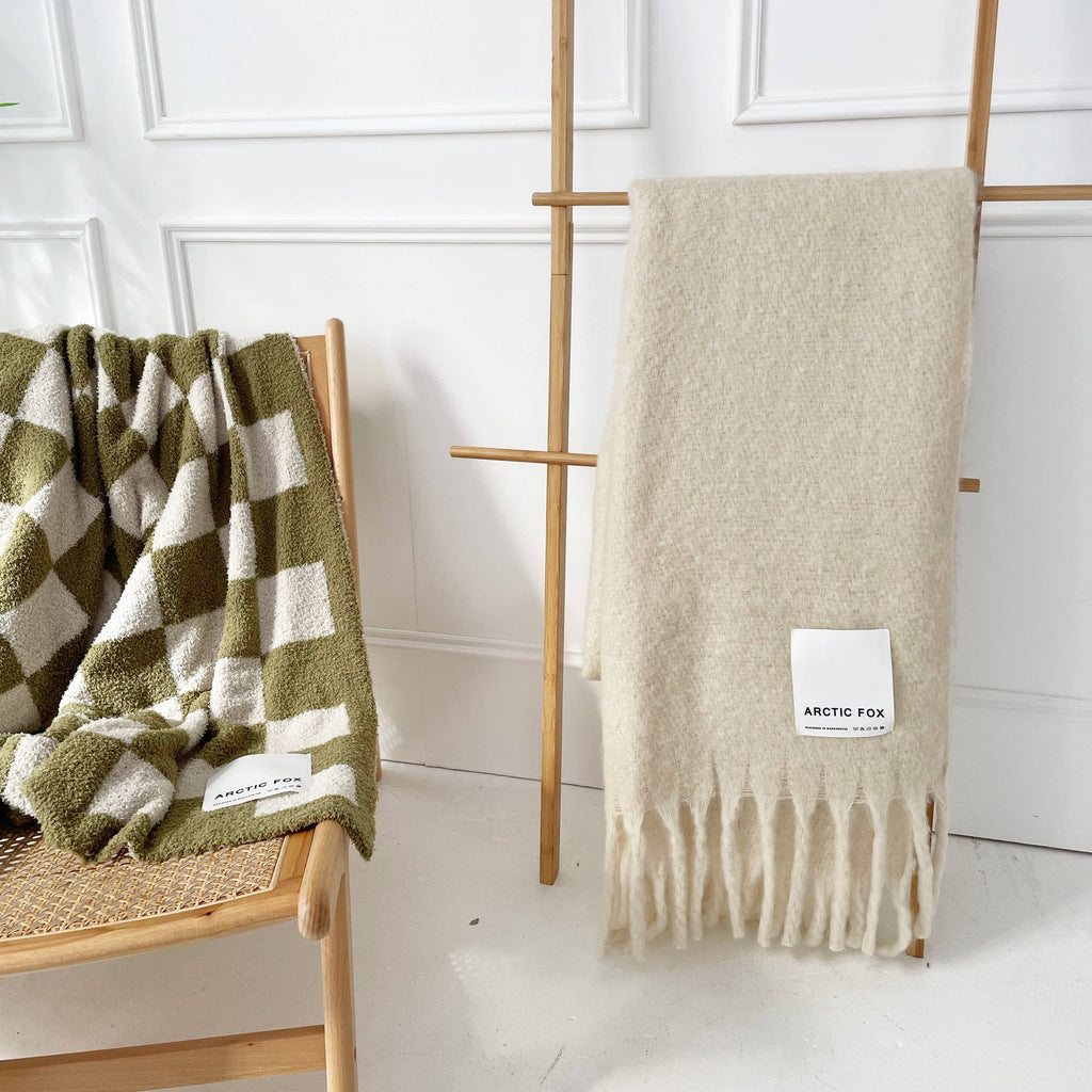 The Reykjavik Throw - 100% Recycled - Pebble Beige - FW25 Arctic Fox & Co. - North America Modern Nomad Home decor store Denver CO Colorado