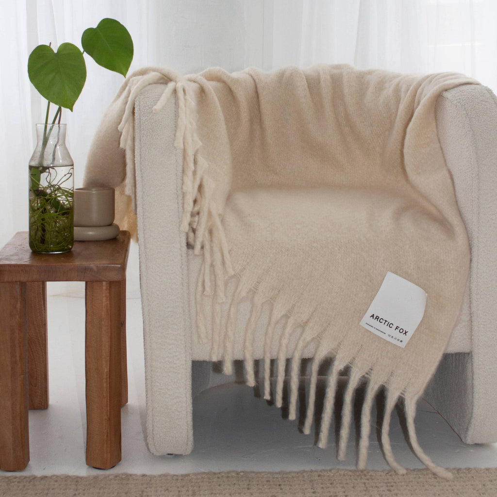 The Reykjavik Throw - 100% Recycled - Pebble Beige - FW25 Arctic Fox & Co. - North America Modern Nomad Home decor store Denver CO Colorado