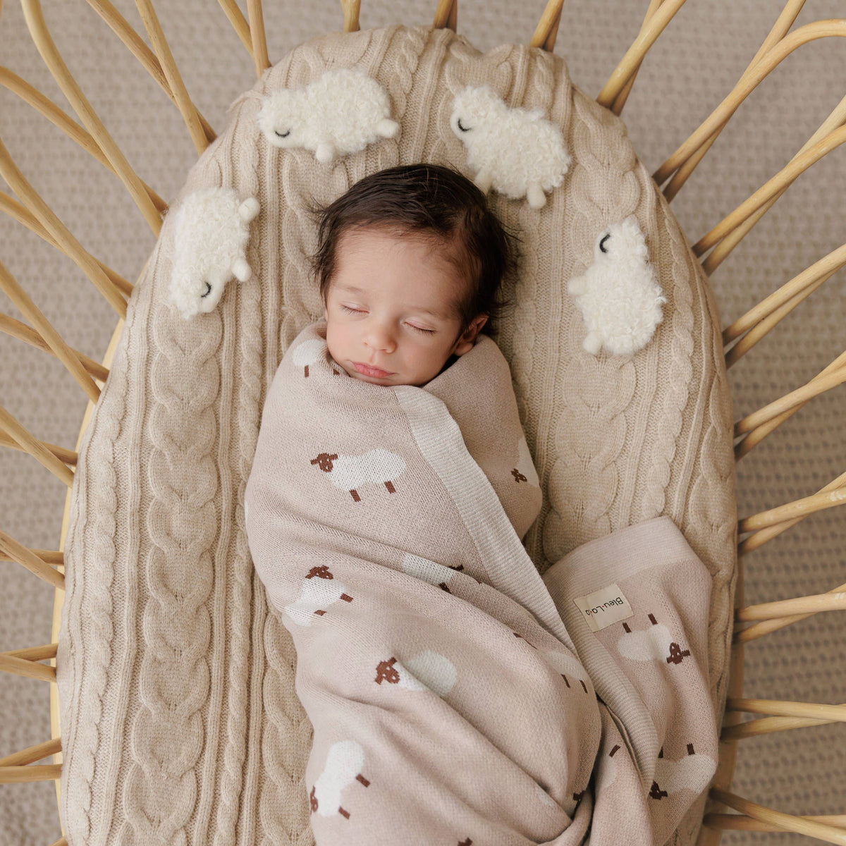 Cotton Swaddle Baby Blanket (Sheep)