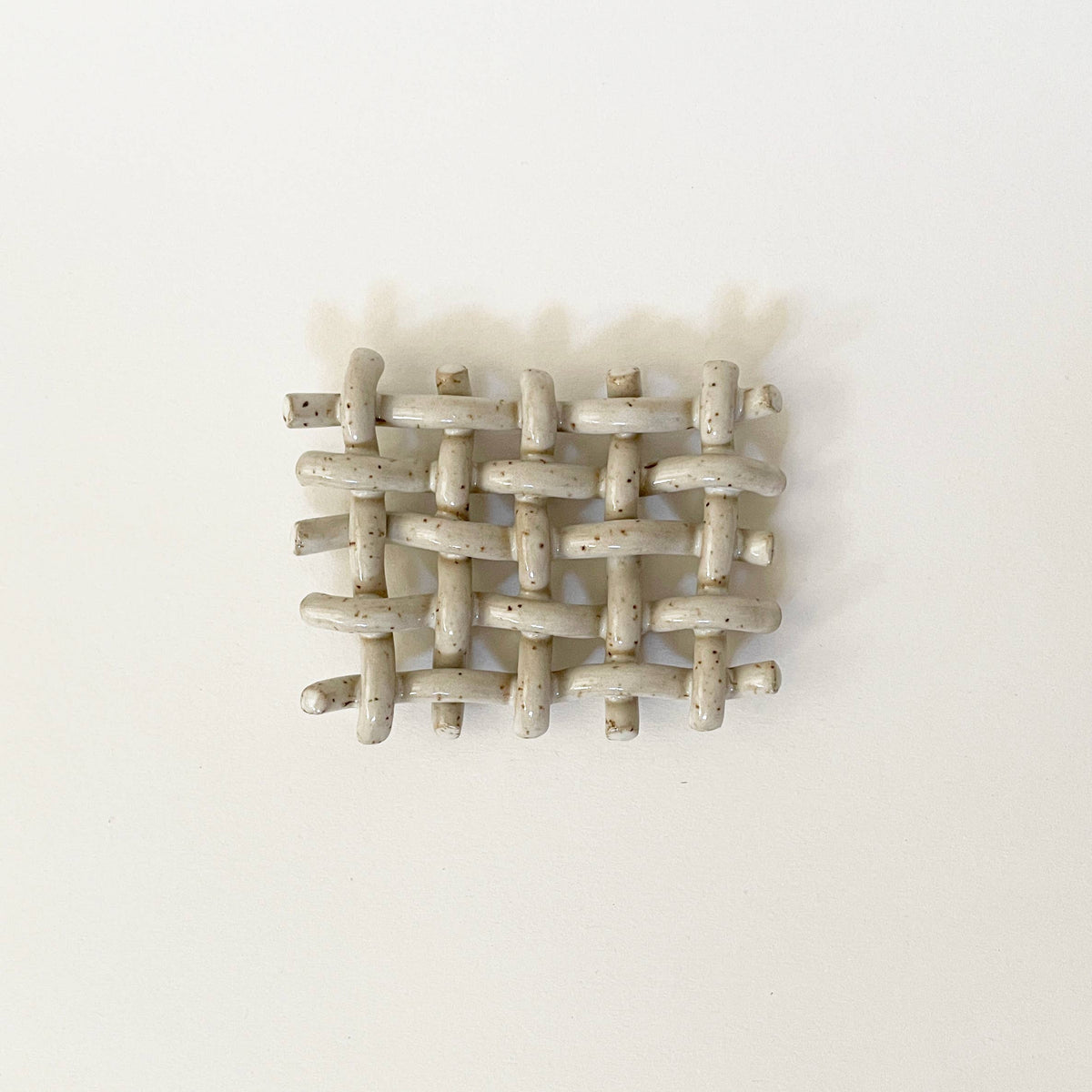 Handmade Ceramic Woven Lattice Soap Dish/ Sponge Holder Sunday Studio Modern Nomad Home decor store Denver CO Colorado