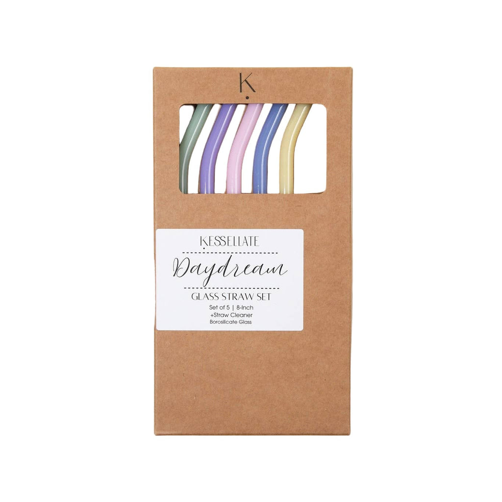 Bent Glass Straw Set x Daydream kessellate Modern Nomad Home decor store Denver CO Colorado