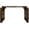 Mosaic-patterned console table with two supporting legs.