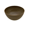 Brown ceramic bowl on a light gray background