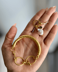 Pearl + Cornicello Charm Bracelet