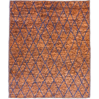 Indigo & Orange Turkish Rug
