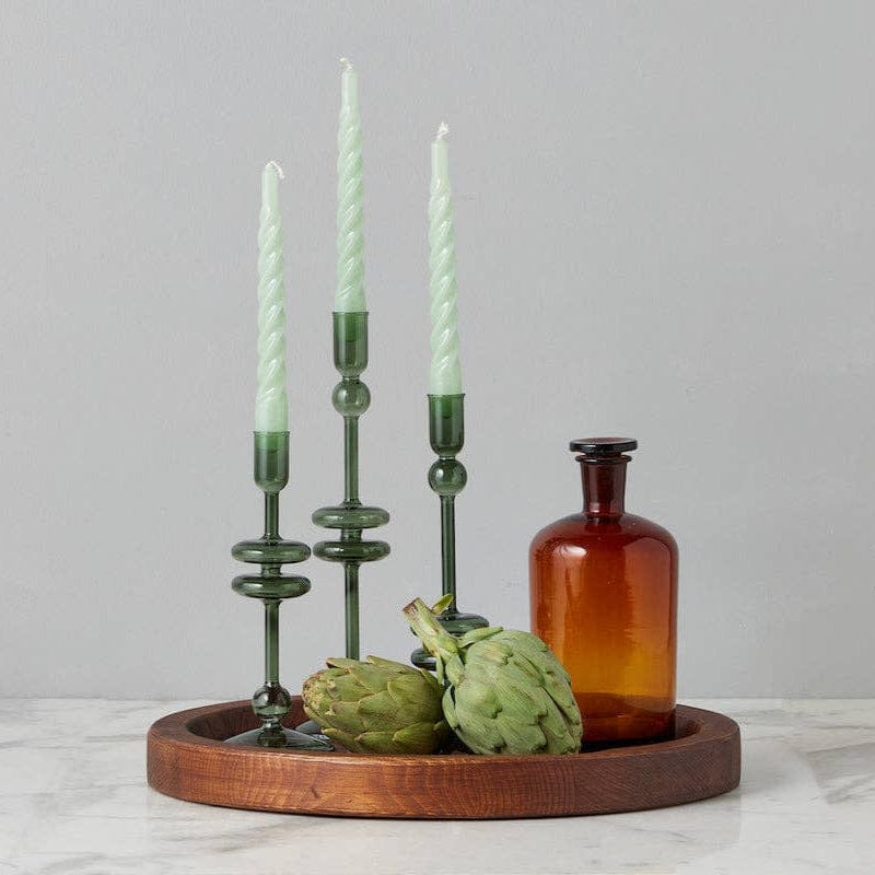 Glass Candlestick Pair, Small, Emerald etúHOME Modern Nomad Home decor store Denver CO Colorado