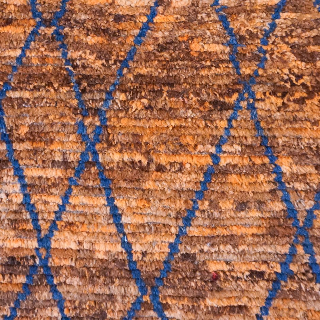 Indigo & Orange Turkish Rug