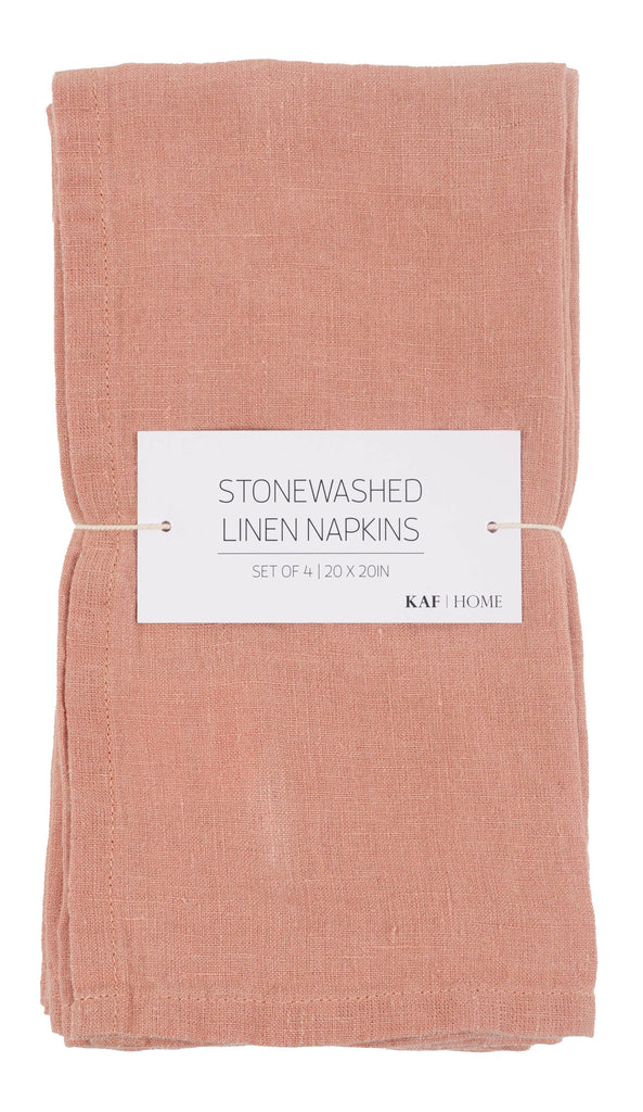 Verona 100%  Stone Washed Linen Napkins-Set Of 4, 20" x 20" KAF Home Modern Nomad Home decor store Denver CO Colorado