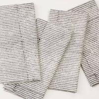 Alice Stripes Black Block Printed Napkins (Set of 4)