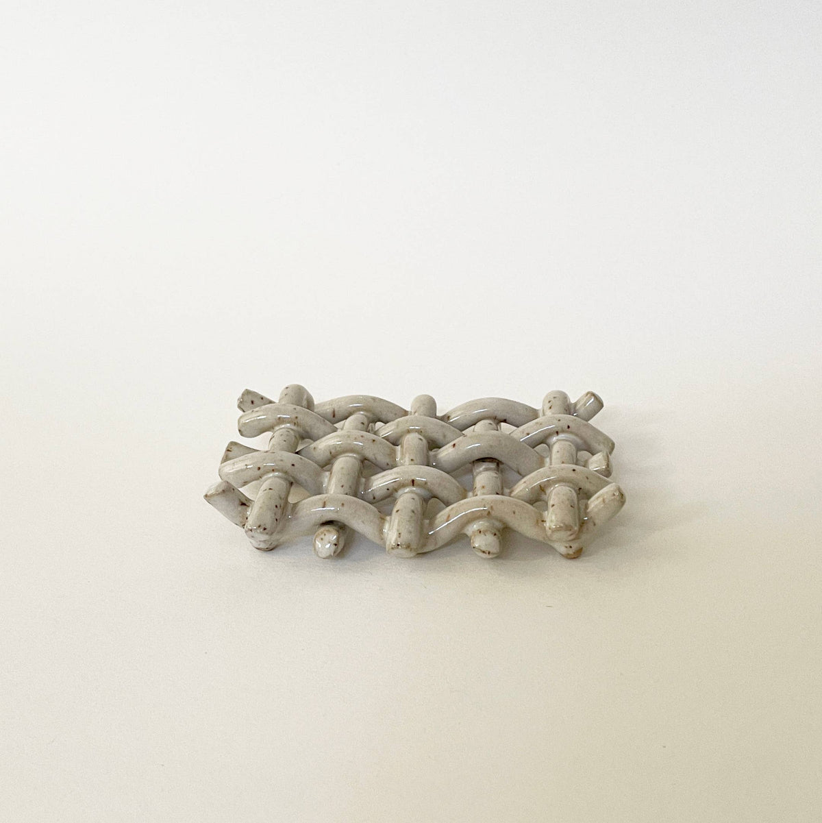 Handmade Ceramic Woven Lattice Soap Dish/ Sponge Holder Sunday Studio Modern Nomad Home decor store Denver CO Colorado
