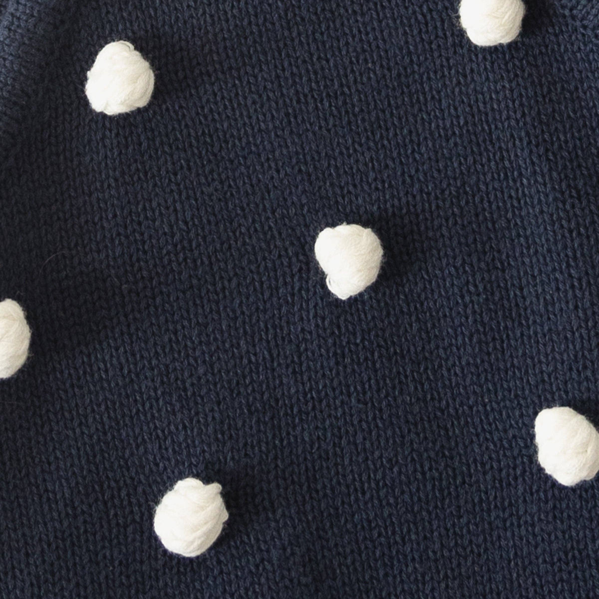 Poka Dot Navy Blue Knit Ruffle Romper