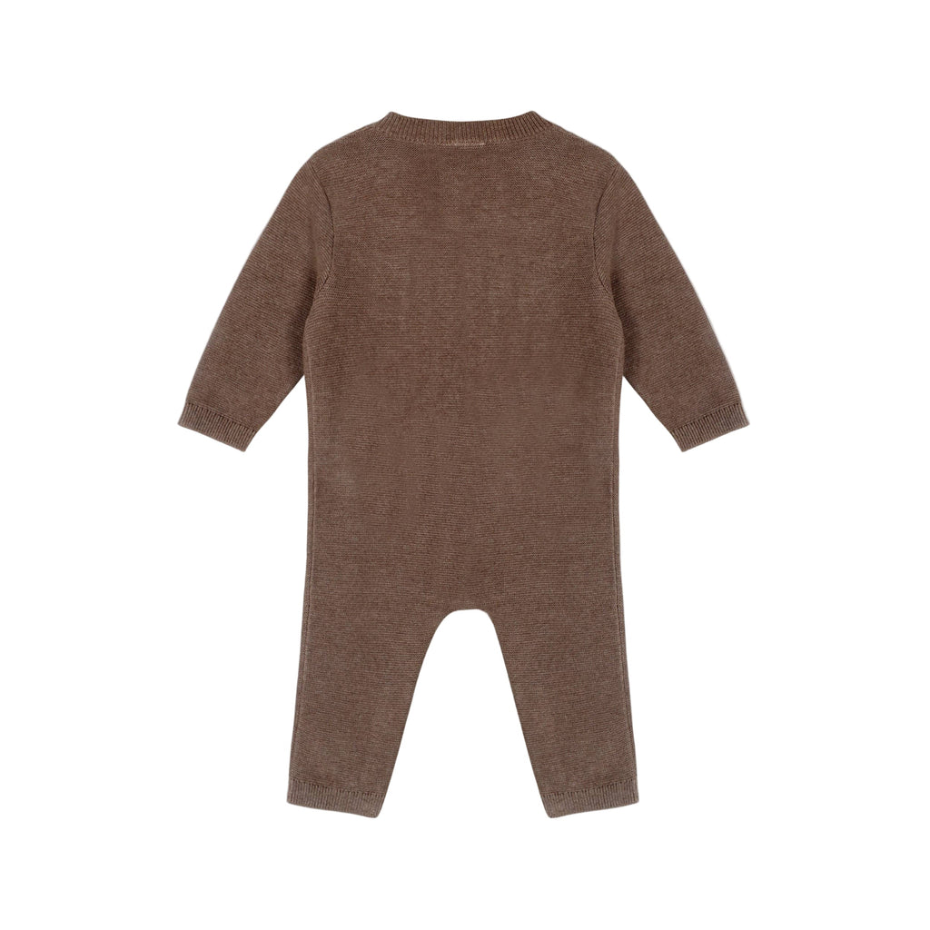 Brown baby onesie on a white background