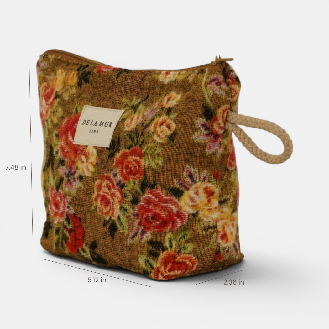 Floral Jacquard Makeup Bag (Small)