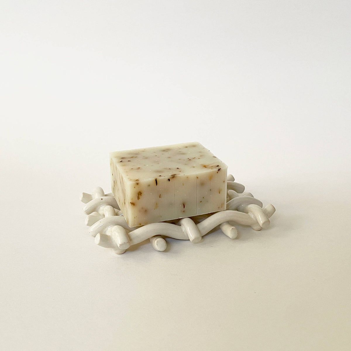 Handmade Ceramic Woven Lattice Soap Dish/ Sponge Holder Sunday Studio Modern Nomad Home decor store Denver CO Colorado