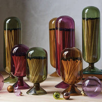 Decorative glass match holders