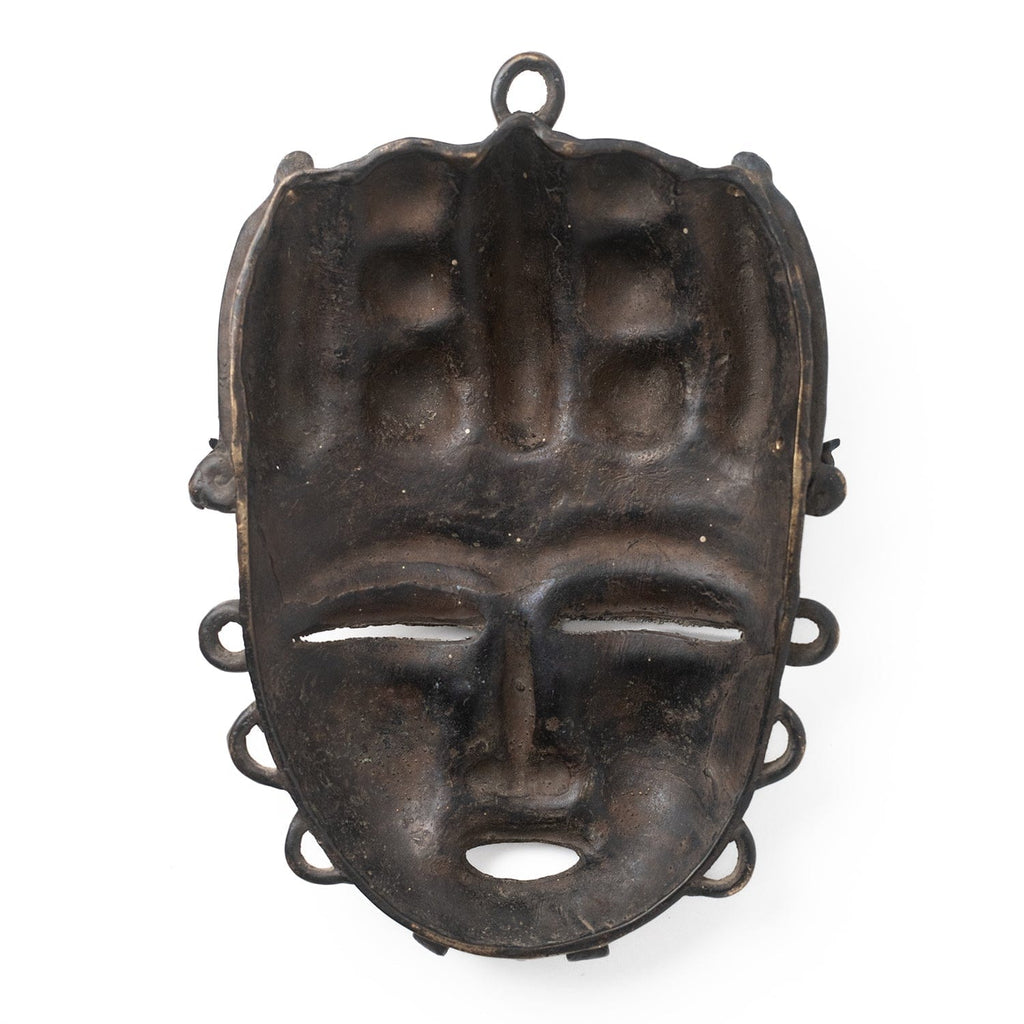 African Benin Bronze Tribal Mask Modern Nomad Home Modern Nomad Home decor store Denver CO Colorado