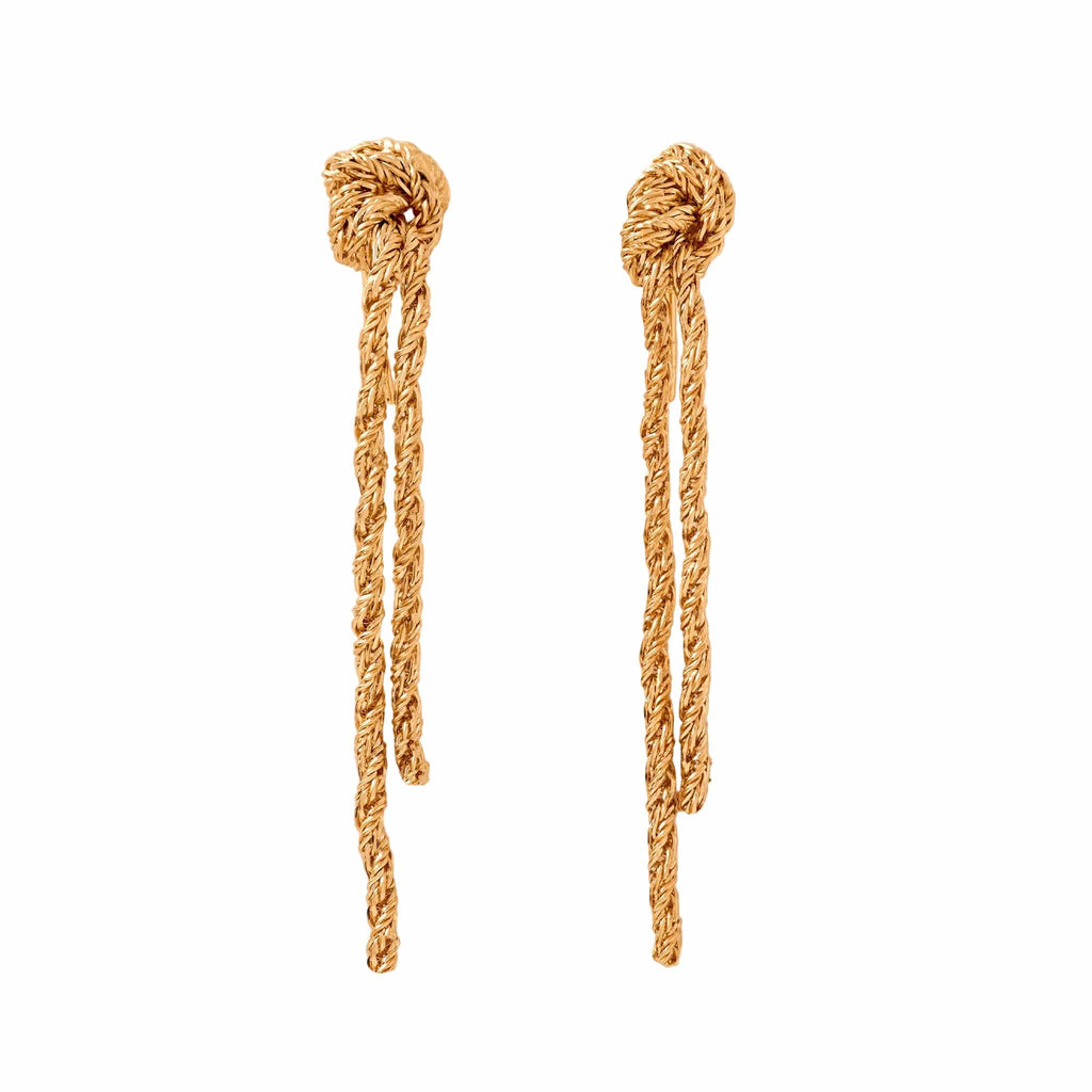 Gold rope-style earrings