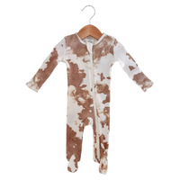 Almond Tie Dye Zip Footie