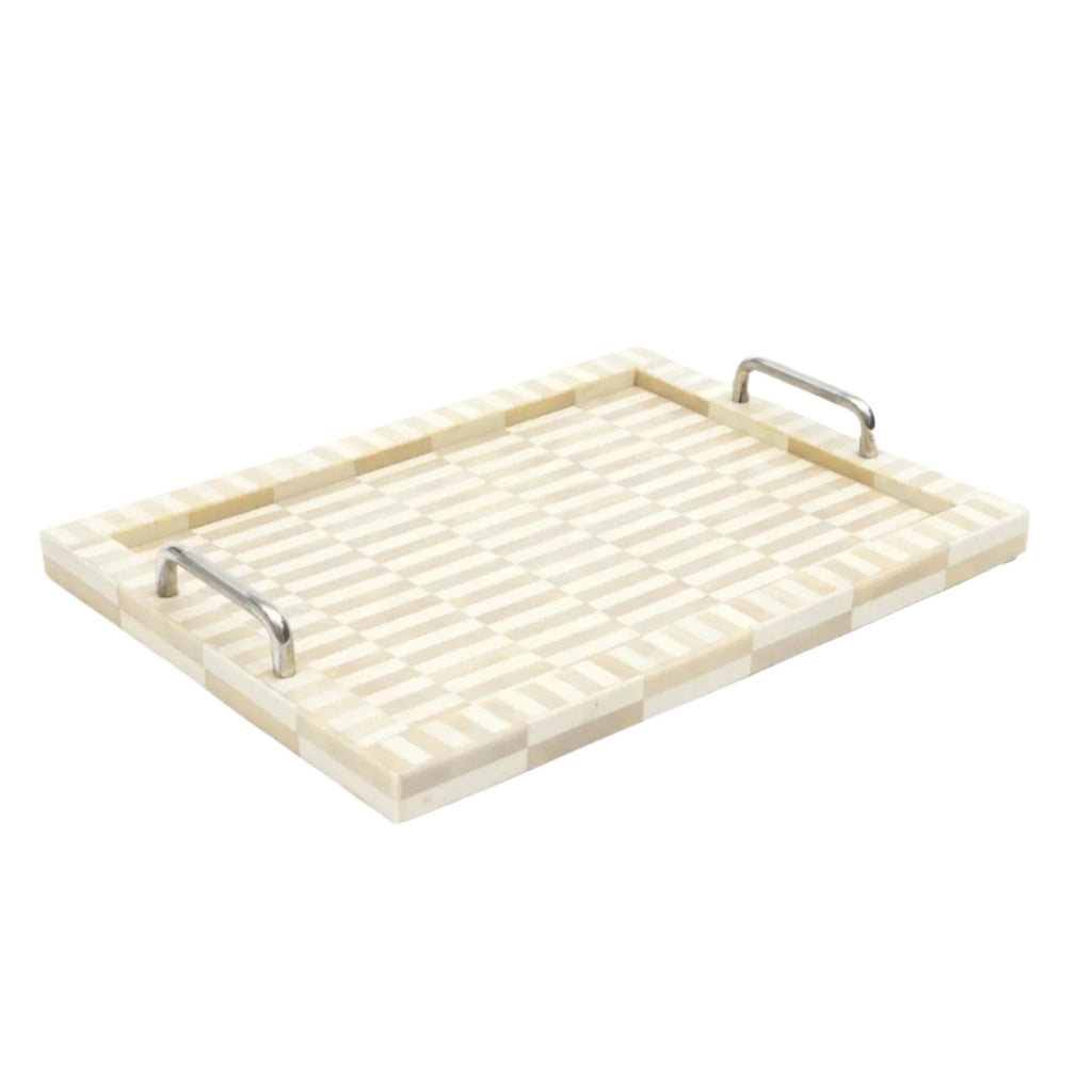 Bone & Resin Checkered Tray Modern Nomad Home decor store Denver CO Colorado