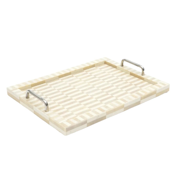 Bone & Resin Checkered Tray Modern Nomad Home decor store Denver CO Colorado