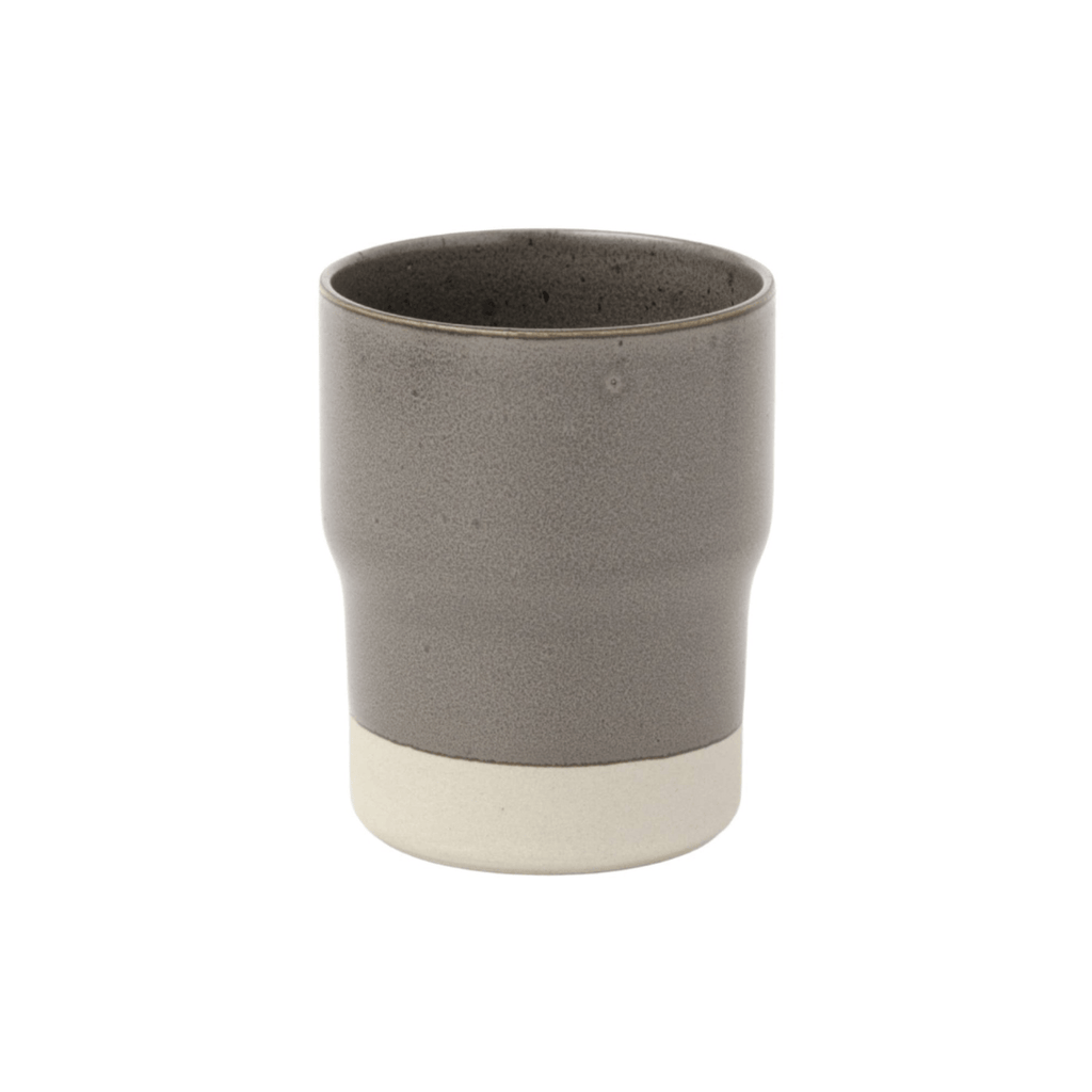 Gray ceramic cup with a white base modern nomad home decor denver colorado co