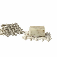 Handmade Ceramic Woven Lattice Soap Dish/ Sponge Holder Sunday Studio Modern Nomad Home decor store Denver CO Colorado