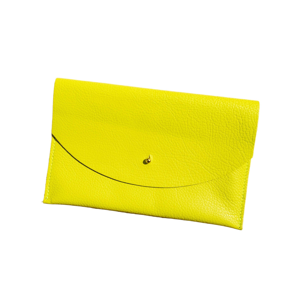 Envelope Pouch (Chartreuse Leather) Primecut Modern Nomad Home decor store Denver CO Colorado