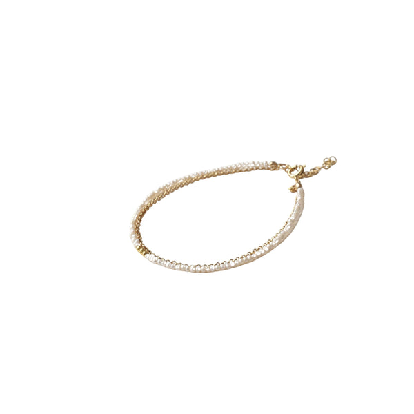 Double Maggie Bracelet with pearls and gold 