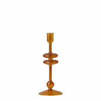 Amber glass candlestick