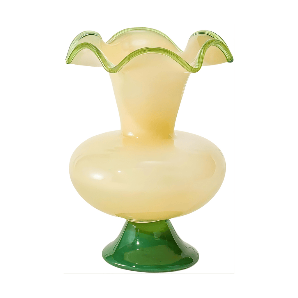 Yellow and green glass vase, Faire 11 images