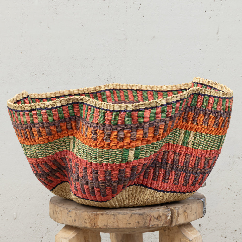 Ghanaian Handwoven Wave Basket