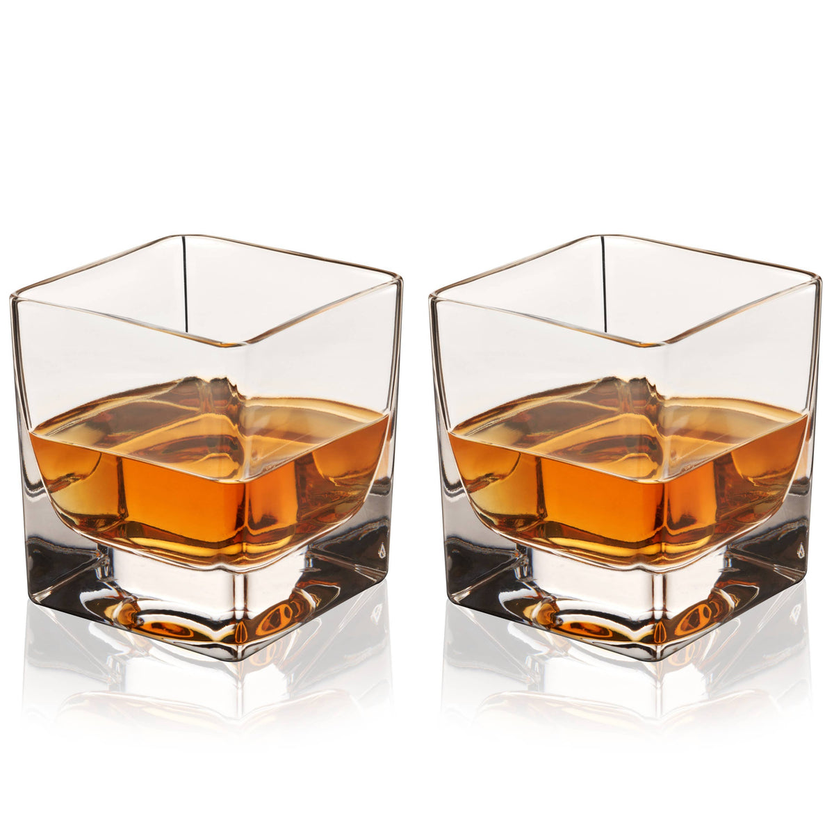 Heavy Base Square Crystal Rocks Glasses Viski Modern Nomad Home decor store Denver CO Colorado