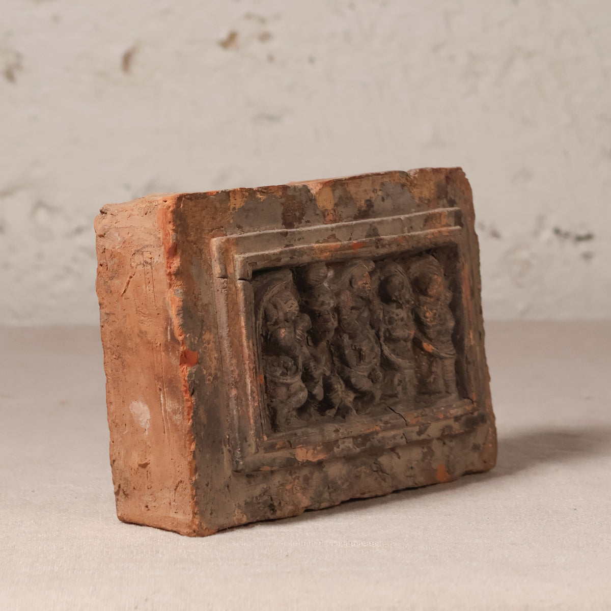 Antique Indian Terracotta Temple Relief