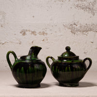 Vintage Mexican Drip Glaze Pottery Vessels