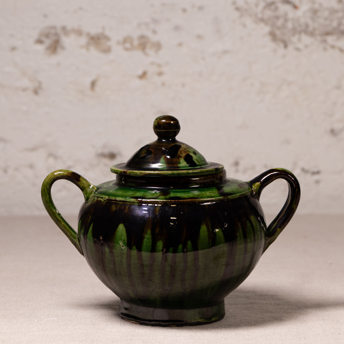 Vintage Mexican Drip Glaze Pottery Vessels