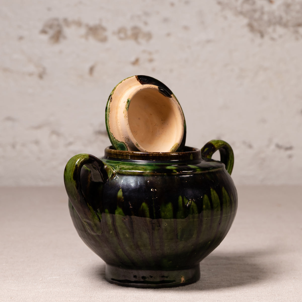 Vintage Mexican Drip Glaze Pottery Vessels