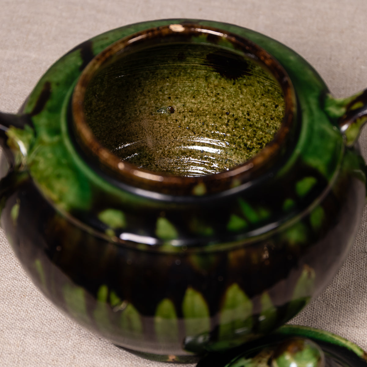 Vintage Mexican Drip Glaze Pottery Vessels
