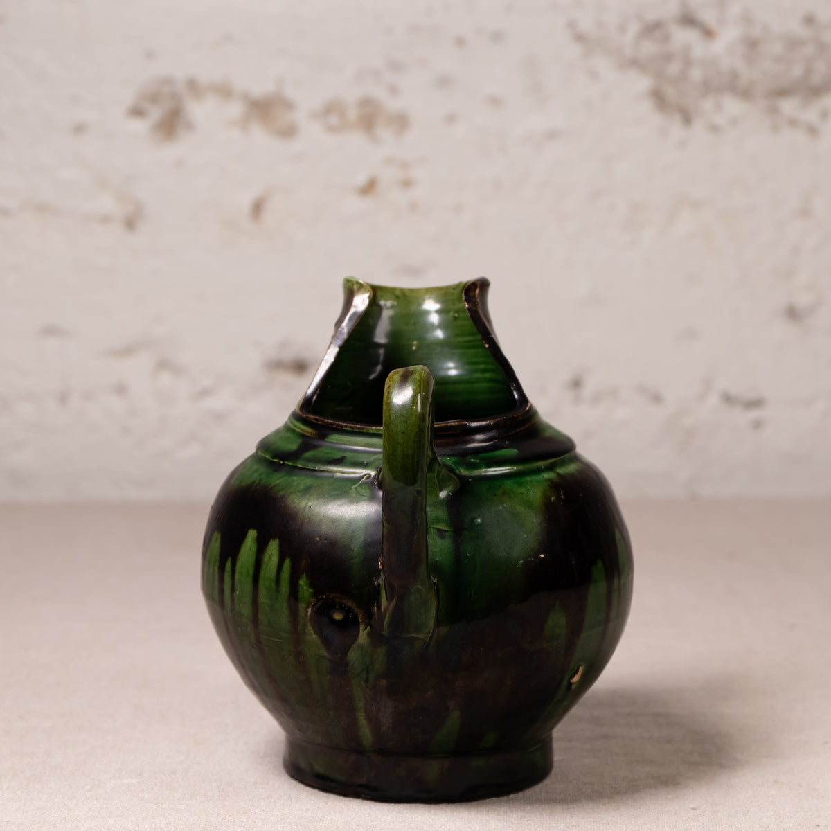 Vintage Mexican Drip Glaze Pottery Vessels