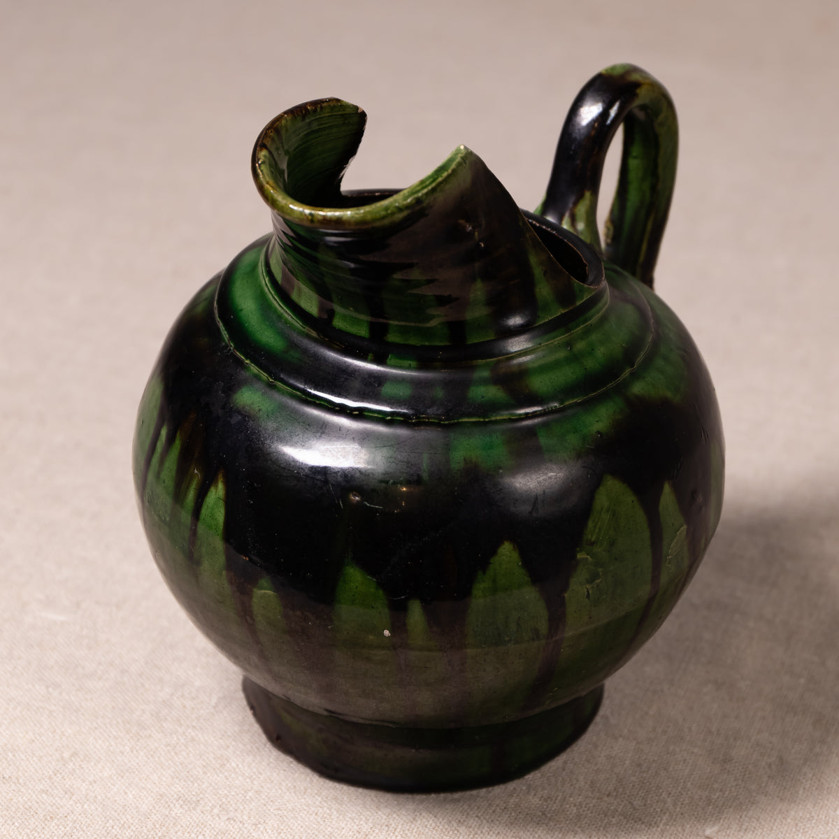 Vintage Mexican Drip Glaze Pottery Vessels