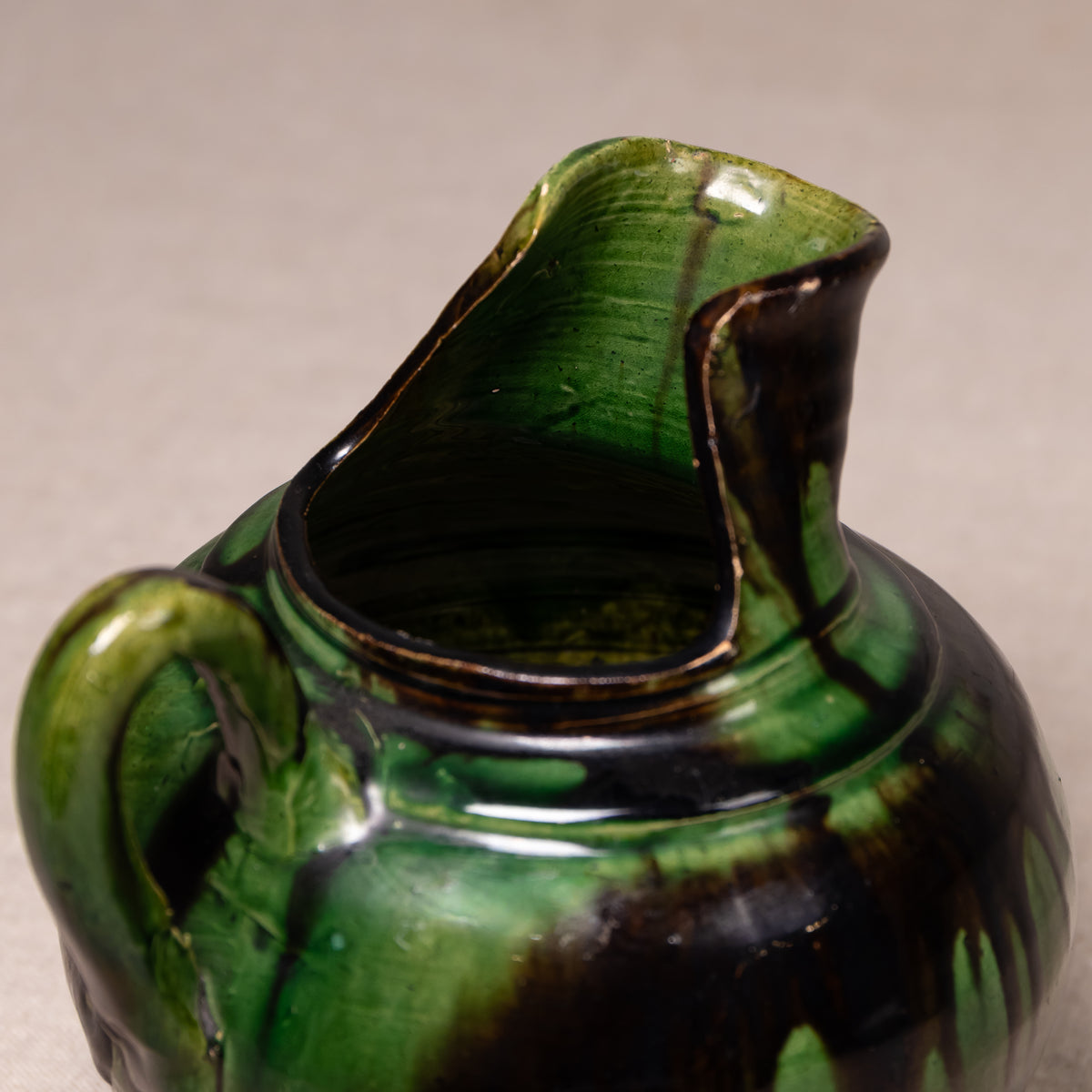 Vintage Mexican Drip Glaze Pottery Vessels